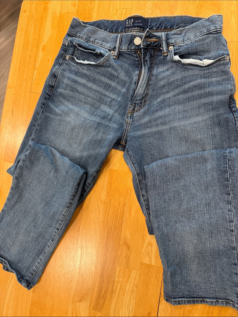 GAP Men's Medium Blue Straight-Leg Denim Jeans